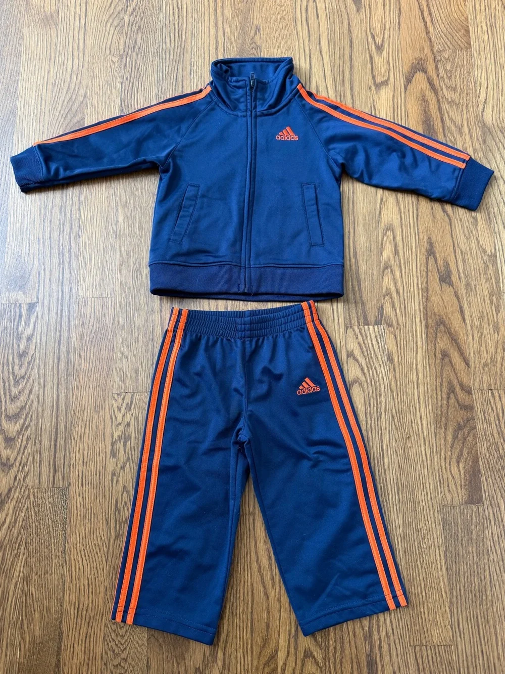 Adidas Kids Navy & Orange Track Suit, size 18M